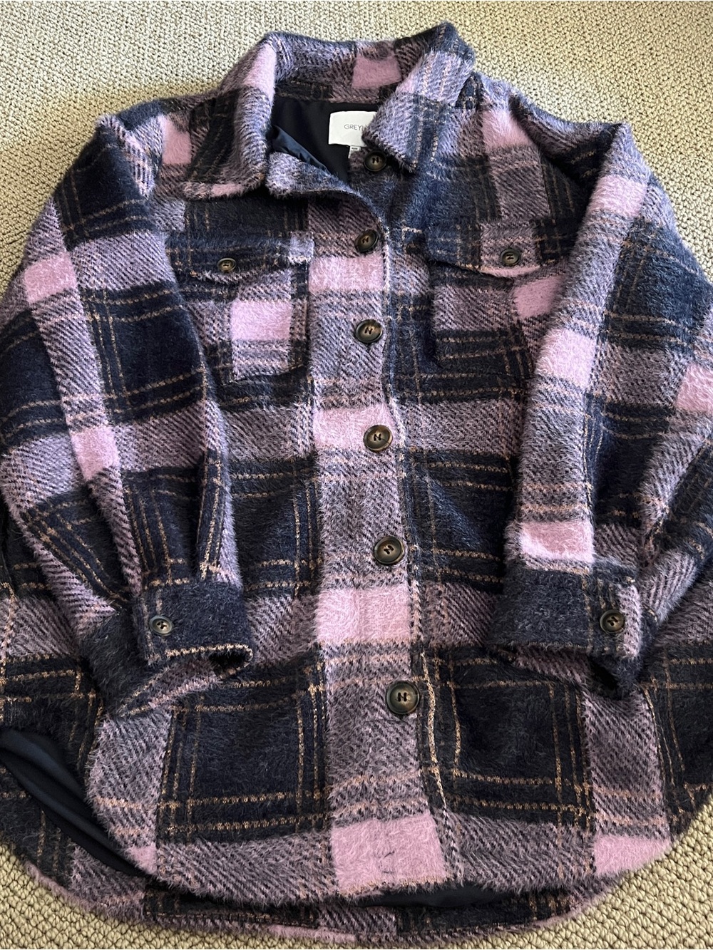 Anthropologie Greylin Gracey Oversized wool blend Plaid Shacket-medium